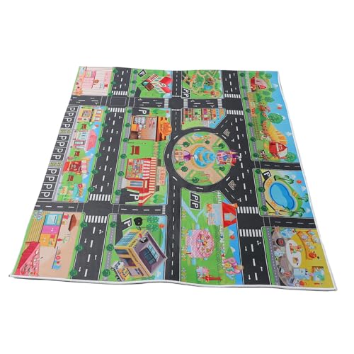 Tapis de jeu pour voiture garçon et fille avec circuit routier et parkings YARNOW