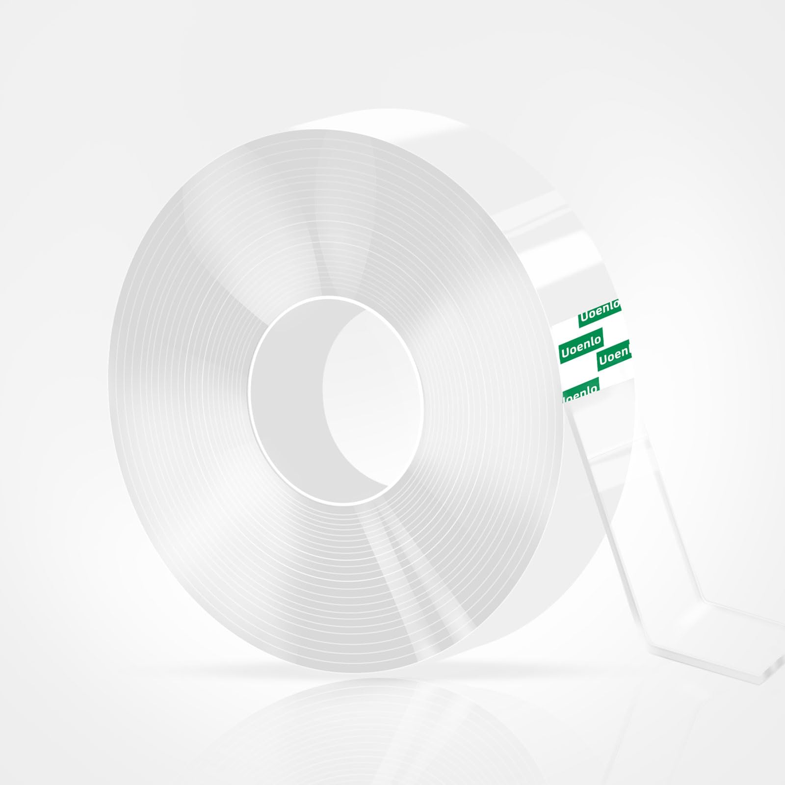 Uonelo Heavy Duty Nano Double Sided Tape - 16.5ft Strong Clear Adhesive, No Residue Reusable for Walls, Cars & Home Decor