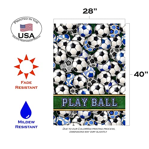 Toland Home Garden 109576 Soccer Balls Soccer Flag 28X40 Inch Double Sided Soccer Garden Flag For Outdoor House Futbol Flag Yard Decoration #TOP3