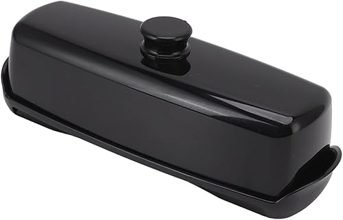 Mantequillera de vidrio con tapa y cuchillo, plato de mantequilla francesa con asa, mantiene la mantequilla, mantequilla para encimera, fácil de