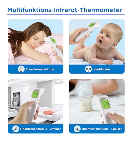 FORA IR42 Stirnthermometer - Infrarot Fieberthermometer, Kontaktlos, Sofortige & Präzise Messung...