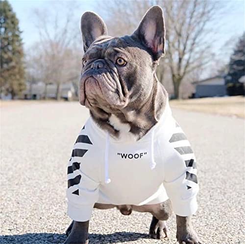 Hundemantel für kleine Hunde, Mode Hoodie, Hund Wintermantel, Hundejacke Geeignet für Schnauzer, Corgi, Französische Bulldogge, Teddy usw Weiß XL