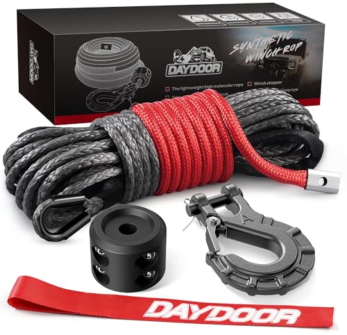 DAYDOOR Synthetic Winch Rope Kit, 1/4