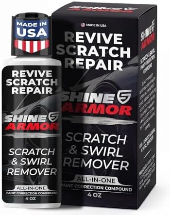 SHINE ARMOR Car Scratch Remover 4oz - Advanced Car Paint Scratch Repair & Restorer, Revives Faded Paint, Scratch Remover for Vehicles, Corrects Surface Marks & Leaves Streak-Free Gloss