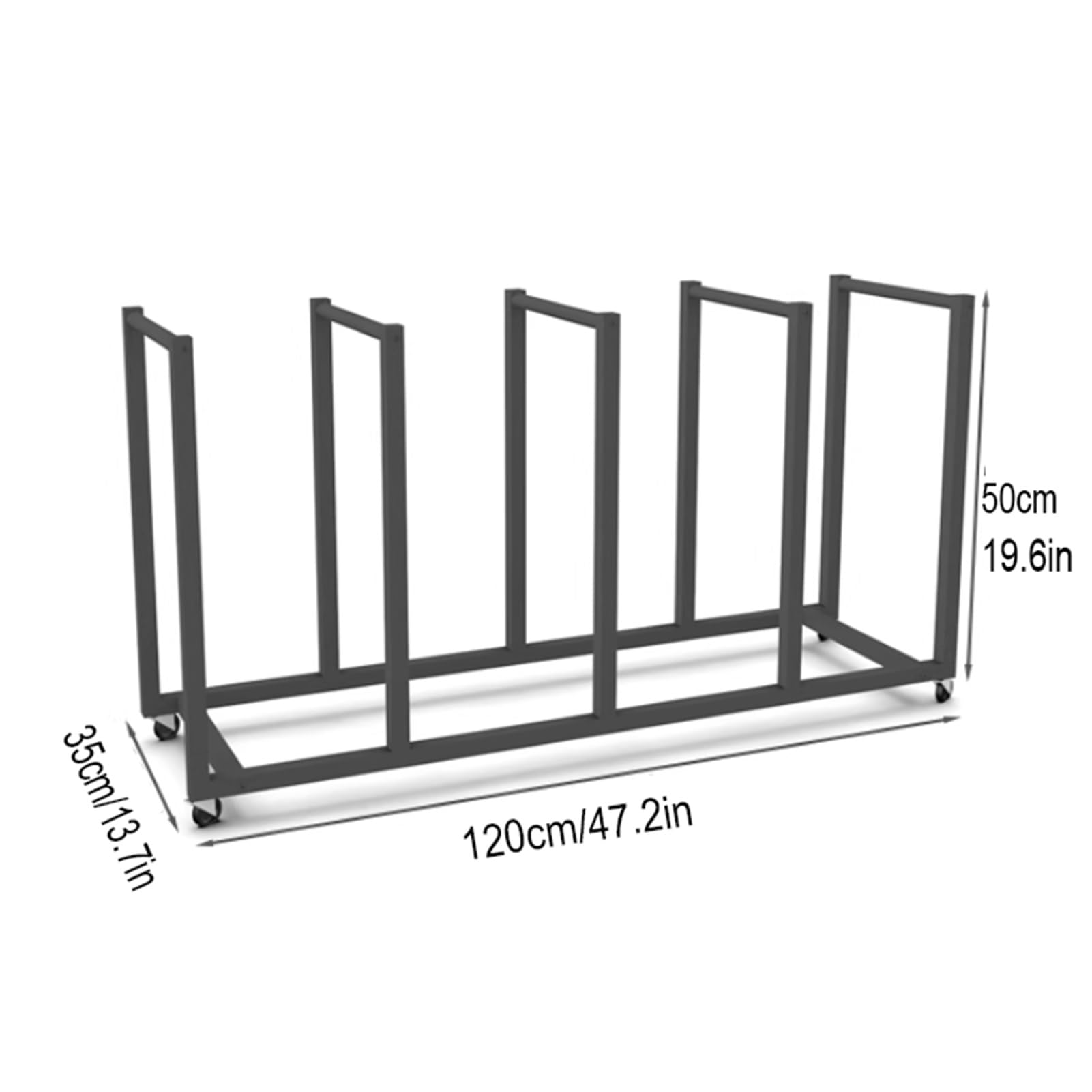 Komercyjny organizer na kółkach ze stali węglowej, przenośny, stojący, 35 x 120 x 49,8 cm, idealny do użytku domowego i magazynowego