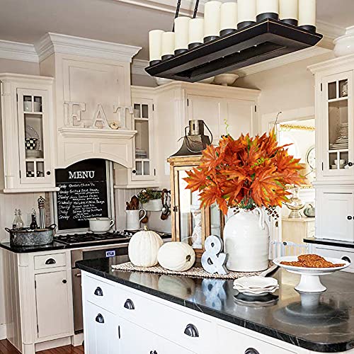 Tepaler 2Pcs Artificial Maple Leaf Shrubs Fake Fall Leaves Bundles 10 Branches Autumn Faux Plants Bushes For Indoor Outdoor Home Kitchen Living Room Fireplace Wedding Dining Table Hotel Decor #TOP5