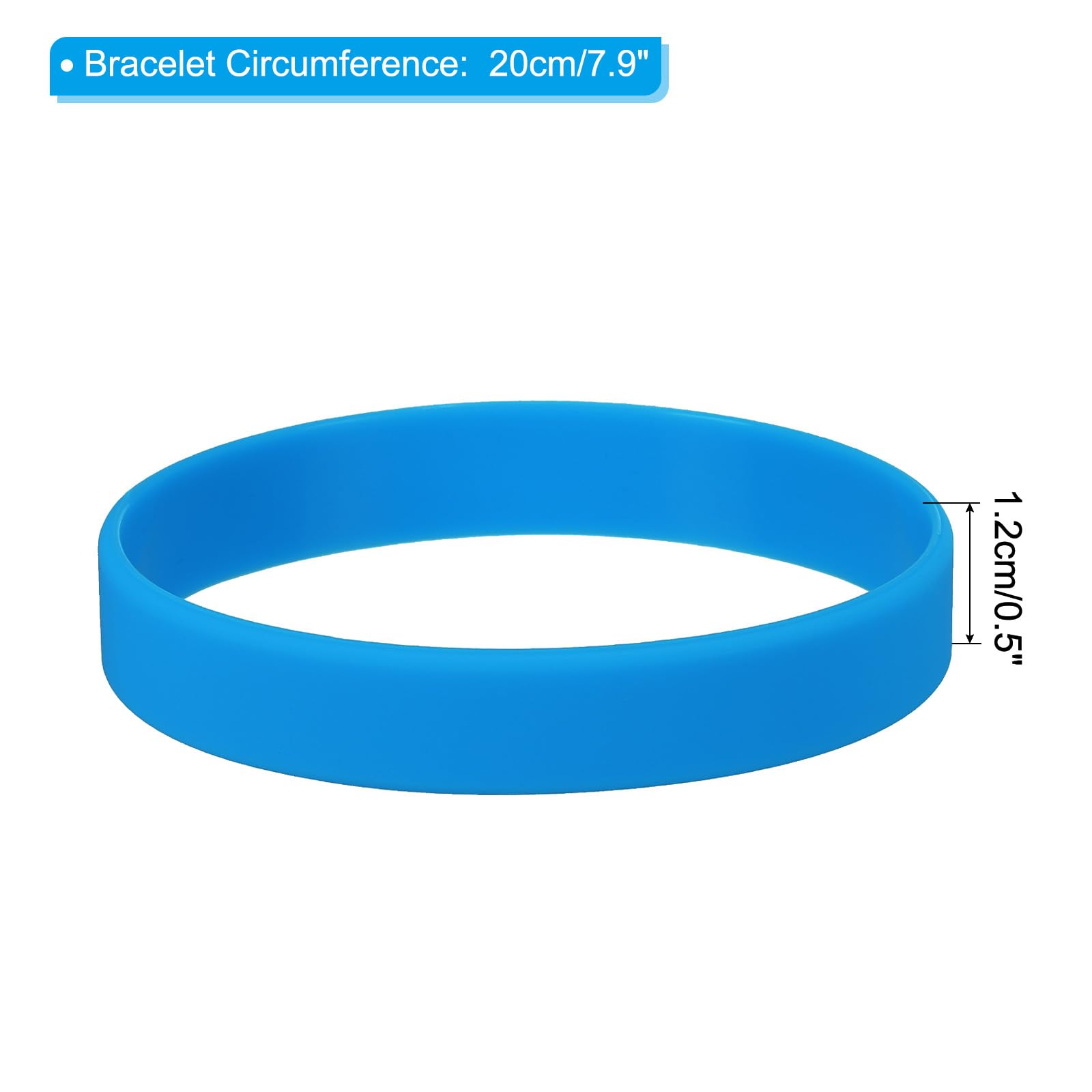 PATIKIL Silicone Bracelets, 24 Pack Colored Rubber Wristbands Blank Stretch Sports Bands for Adults Teen Sports Team Games Deep Blue - Image 2