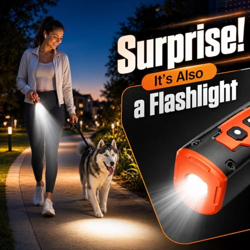 Image of 2026 New Dog Bark Deterrent Devices, 1-Touch Anti Barking Device for Dogs with 3 Sonic Heads, 50ft Range, Rechargeable & Safe Dog Training Tool with Flashlight, Helps Improve Behavior