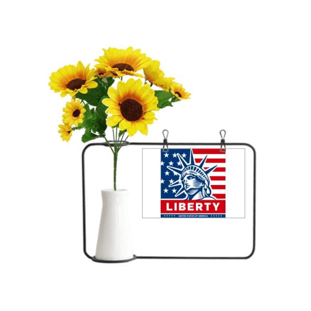 Drapeau américain déco de table et fleur artificielle pour salon