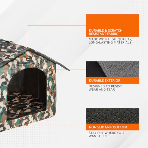 Image of Amazon Basics Soft Pet Kennel (Large) | Pet Habitat - Multi-Color Printed | Soft & Cozy Pet Kennel (60L x 60Wx 62H Centimeters)