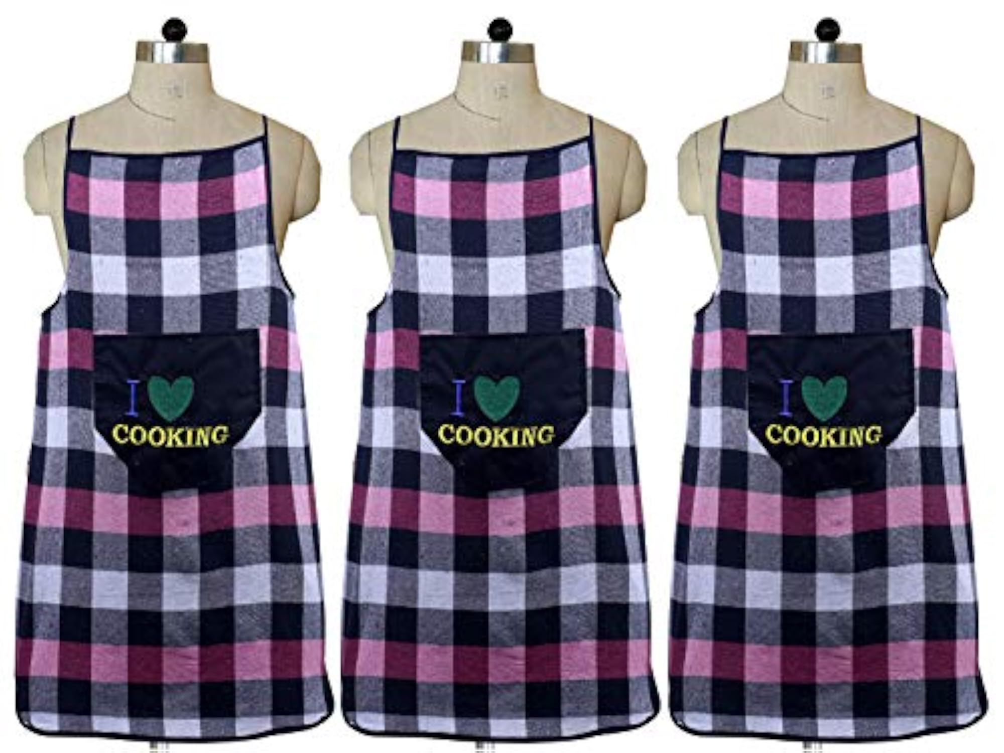 Checkered Design Waterproof Kitchen Apron, Gift for Home Cooks