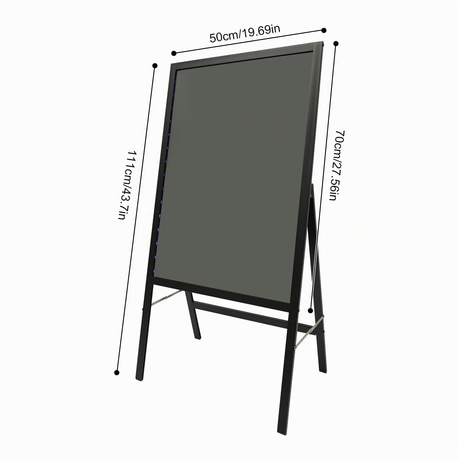 Panneau Publicitaire LED, Tableau d'Affichage Sur Pied avec 8 Marqueurs Fluorescents et Télécommande, 11 Modes Clignotants, Léger et Pliable, Pour Bars, Cafés, Restaurants, Magasins