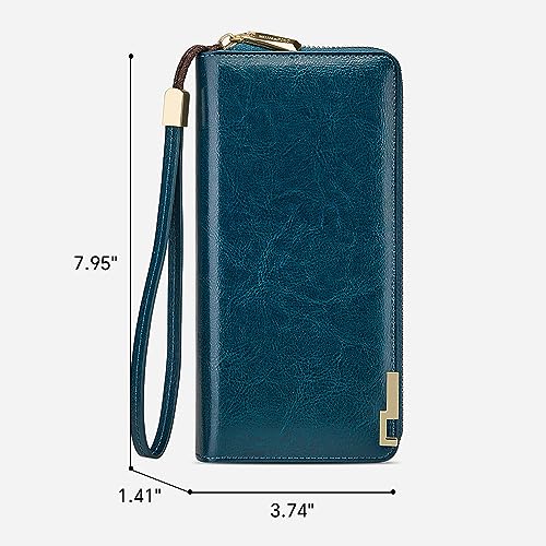 VANNANBA Long Wallet for Women Genuine Leather Zipper Wallet Large Capacity Organizer Accordion Wallet3