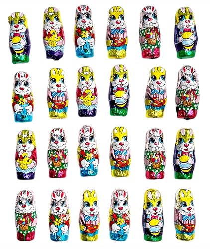Decoration Paques, 24 Lapin Paques Chocolat, 170g Chocolat Paques en emballage individuel