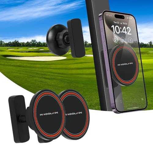 2-Pack Magnetic Golf Cart Phone Holder Golf Cart Phone Mount with N52 Magnets Compatible with EZGO Club Car Yamaha Golf Cart Accessories