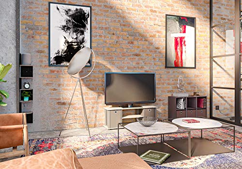 Image of Furinno Rossi Wall Mount Floating Corner Shelf, 5-Tier Radial, French Oak Grey /Black