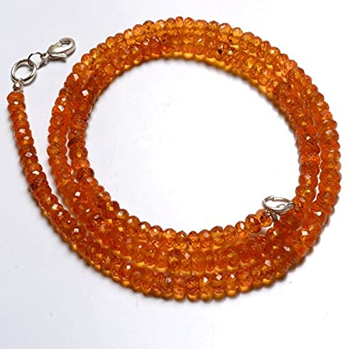 Collier grenat orange naturel LKBEADS perles spessartine pour illuminer vos tenues d'été