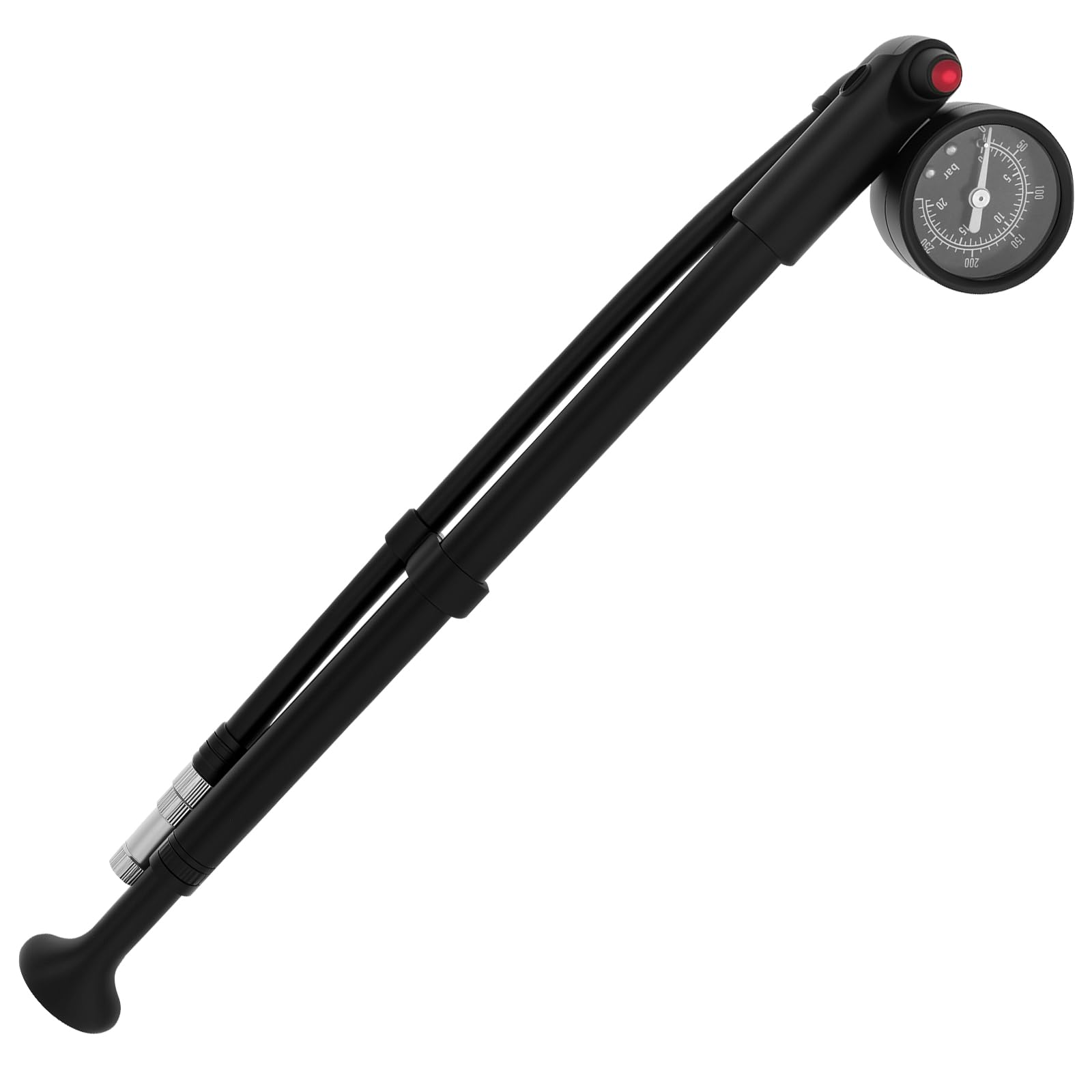 Pompe à Amortisseur 300 PSI avec manomètre, Tuyau Rotatif à 360°, Mini Pompe à Fourche à Suspension, Pompe d'amortisseur de vélo, Pompe pour vélos, Motos, véhicules électriques