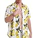 MCULIVOD Men's Hawaiian Short Sleeve Shirt,Casual Fruit Lemon Tropical Foral Print Shirts