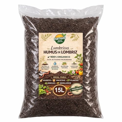 Fertigoo® Humus de Lombriz 15L Premium | Abono Organico 100% | Hu...