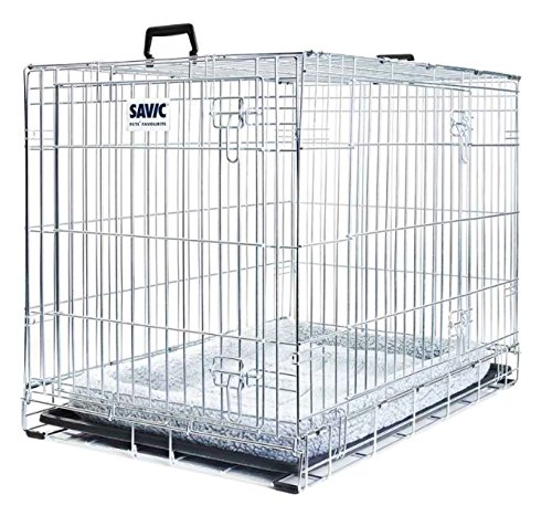 Easy To Assemble Metal Dog Cage With Cushion. Keep Your Dogs Safe During Transport & Also Give Your Pet Somewhere Protected And Comfortable At Home. (91 x 61 x 71 cm (L x W x H))