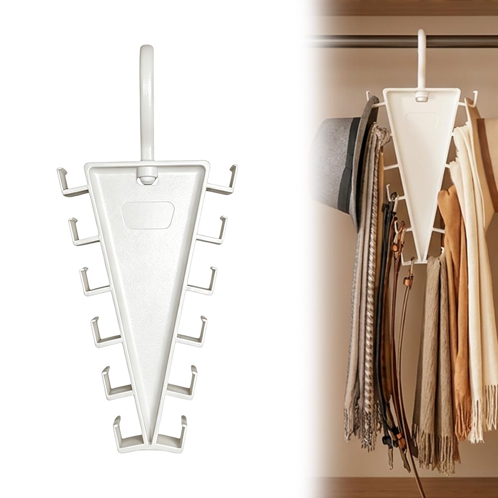V Shaped Double-Sided Closet Organizer Hanger, 2027 Upgraded 12-Hook 360° Rotating Space Saving Vertical Storage Hanger, Multi‑Functional V‑Shaped Double‑Sided Hanger Storage Rack (1pcs)