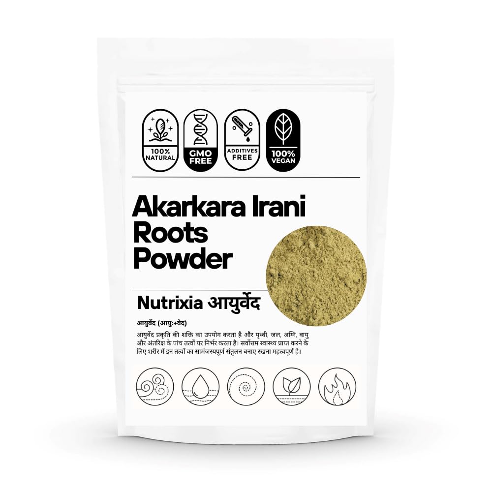 Akarkara Irani Roots - Akarkara Asli, Anacyclus Pyrethrum, Pellitory Roots, Alkaline Ion Powder, 100% Natural, Weight Loss, Anti-Aging, Immunity, Skin Care, Hair Growth, Joint Pain Relief (50 Gms)