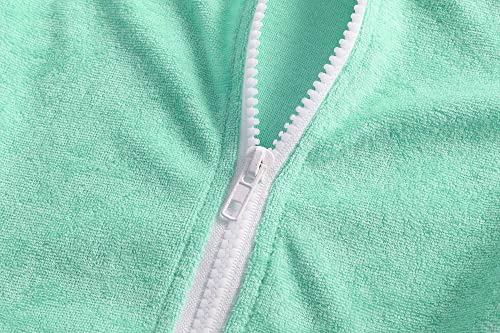Image of Girls Swim Cover Up Kids Swimsuit Coverup Terry Zip-Up Beach Bathing Suit Wraps with Sunglasses