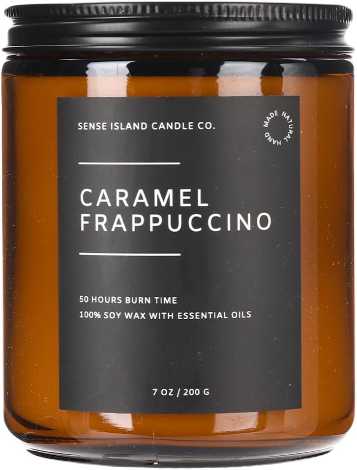 Caramel Coffee Scented Candles for Home Scented | 100% Natural Soy Wax, 50 Hrs Burn Time Highly Scented Soy Candles House Warming Gifts