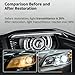 vljsfkh Ceramic Headlight Cleaner, Car Headlight Restoration Spray Kit, Without Sanding or Disassembly, with Coating Agent, Towel and Sponge (1)