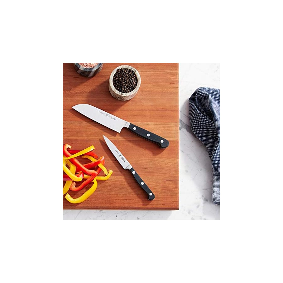 HENCKELS-Classic-Razor-Sharp-2-pc-Asian-Knife-Set-German-Engineered-Informed-by-100-Years-of-Mastery HENCKELS Classic Razor-Sharp 2-Piece Knife Set, Santoku Knife 5 Inch, Paring Knife, German Engineered Informed by 100+ Years of Mastery, Black/Stainless Steel