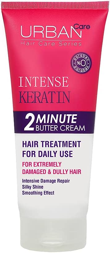 Urban Care Intense Keratin Strengthens & Repairs 2 Minute Butter Cream, 200ml