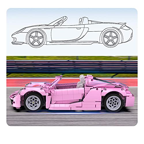 QIXIAOCYB XSUPER PINK 488 GTE TECHNIC Supercar-Sportwagen 1181PCS 1:12 DIY Racing Car-Modell Set für Kinder Erwachsene… – Bild 3