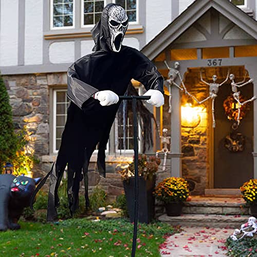 Scream Scarecrow Halloween Decorations, Flying Scary Ghostface Screaming Ghost Of Death Hanging Ghost Decor For Garden Porch Yard Tree Horror Theme Party Halloween Props Black #TOP5