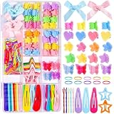 Pitigihe 193-teiliges Haarschmuck-Set für Mädchen, Haarklammern, Mini-Haarspangen, Krallenklammern, Haarnadeln und Haargummis sowie bunte elastische Haargummis, inklusive Geschenkbox