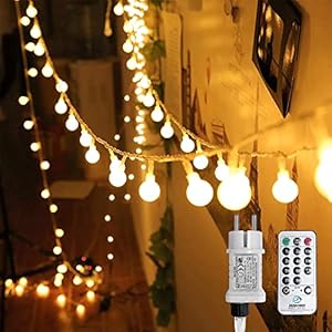 Kugel Lichterkette, WOWDSGN 300 LEDs Lichterkette 30m Dimmbar, Partylichterkette mit Stecker für Innen und Außen, 8…