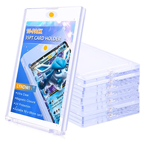 Lot de 10 supports de cartes magnétiques 35 pt, 59 x 86 mm, cartes à collectionner, cadres de protection magnétiques, pour cartes de jeu, cartes de sport, baseball, football, cartes de football Cover