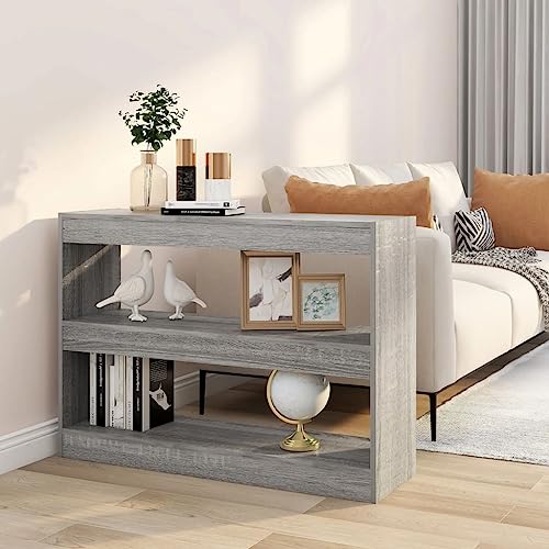 UJCHVHN Item-Librero/Separador de habitación gris Sonoma 100 x 30 x 72 cm, estanterías, estanterías y estantes de pie
