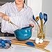 Gold and Navy Blue Kitchen Utensils Set -17PC Set Includes Gold Utensil Holder, Blue & Gold Measuring Cups and Spoons, Gold Kitchen Utensils - Navy Blue Kitchen Accessories, Unique Cooking Gifts