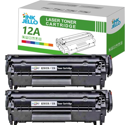 Inkjello Compatible Toner Cartucho Reemplazo por HP Laserjet M1005 MFP M1319f MFP M1319 3050 3052 3055 1010 1012 1015 1018 1020 1020 1022 1022n 1022nw All In One  3015 3020 3030 Q2612A/FX9 (2 Pack)