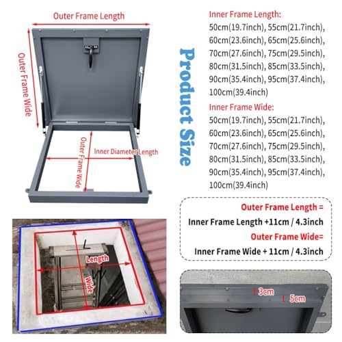 Trampilla de escape de acero galvanizado con burlete hermético 4