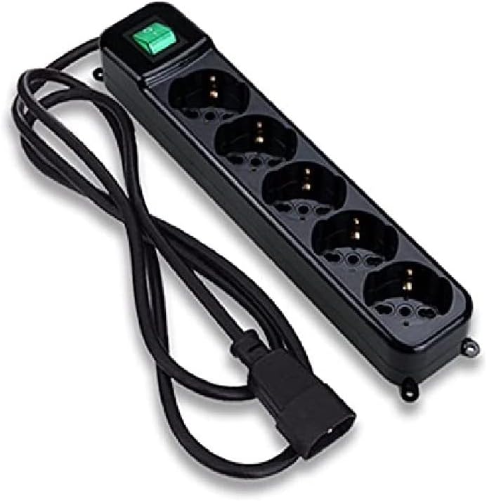 Tecnoware Multipresa - Ciabatta con Protezione di Sicurezza e Interruttore Luminoso- Spina Ingresso tipo IEC C14, 5 uscite inclinate 45° tipo Schuko/Italia 10/16 A Cleaner 5 IEC Bulk Cleaner 5 IEC Bulk - Immagine 1