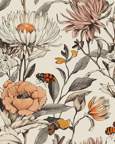 Fvlow Bee Peel and Stick Wallpaper 17.4" x 118"
