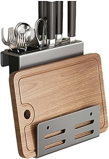 包丁スタンド まな板スタンド ステンレス 包丁ケース 包丁立て収納 パンチフリー 壁掛け式カウンタートップ 防錆 省スペース多機能水切りナイフ/フォーク/スプーンお箸 (A5)