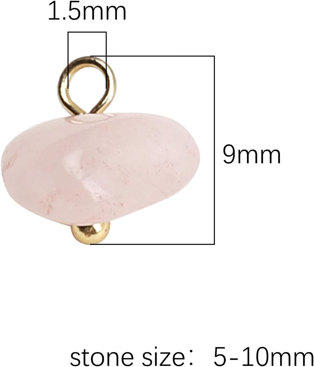 Natural Irregular Stone Charms 5-10mm 50pcs with Untarnish Metal Accessories Loose Beads for DIY Jewelry Making - Image 2