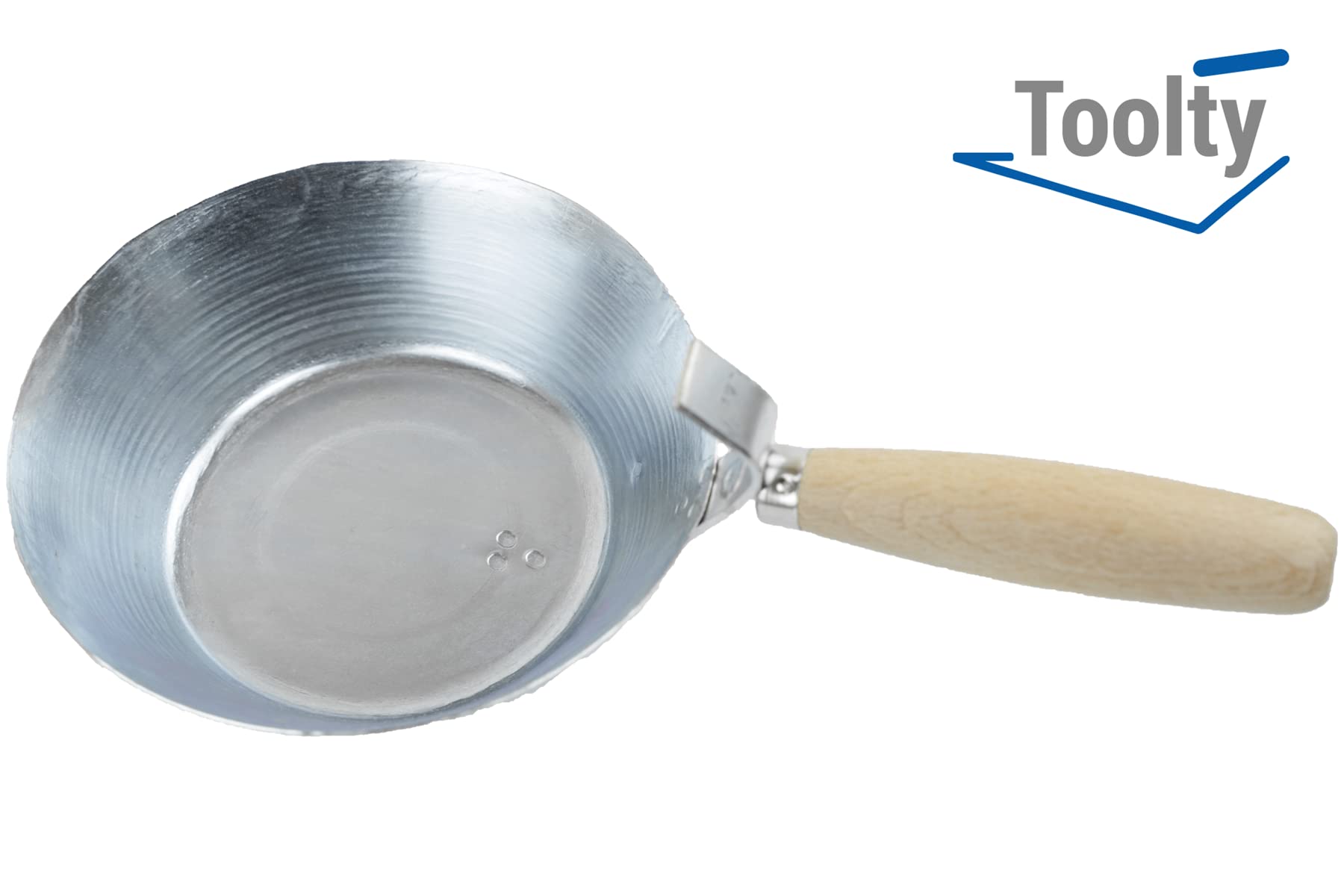 Toolty Masonry Scoop, Construction Pan - 185mm (7.28") - Wooden Handle - Galvanized Steel - Plaster, Water, Hand Tools, DIY - TLTY-0415 - Image 2