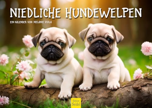 Edition Seidel Premium Kalender Niedliche Hundewelpen 2026 Format DIN A3 Wandkalender Hundekalender Hund Welpe Tierkinder Hunderasse Haustier Melanie Viola