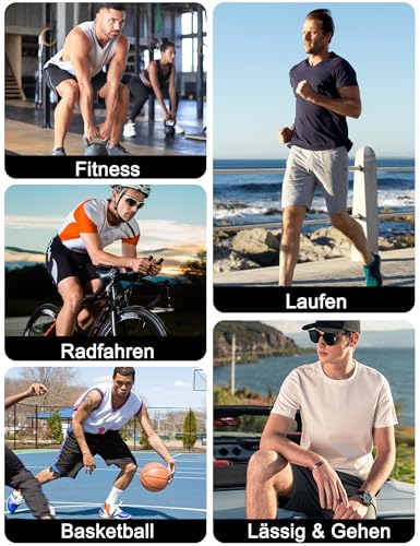 Kurze Jogginghose Herren Sommer Trainingshose Atmungsaktive Sport Shorts Leicht Laufshorts Schnell Trocknend Kurze Running Hose Mit Reißverschlusstasch Hose Männer – Bild 2