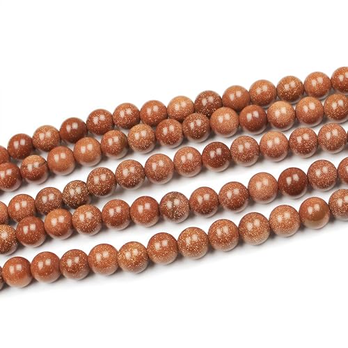 MJDCB AAA Natural Gold Sand Gemstone Loose Round Beads Spacer Beads for Jewelry Making (4mm) - Thumbnail 4