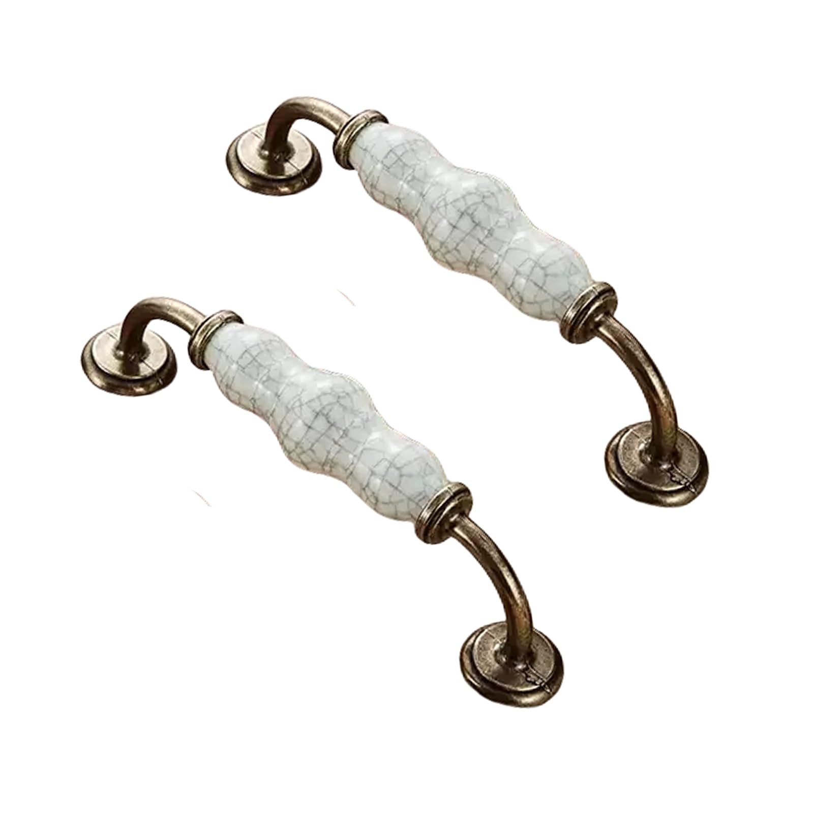 Jiajulashou123 D 2 Pcs Zinc Alloy Cabinet Handle Modern Ceramic Handle Vintage Rawer Handles Wardrobe Oor Handle Antique Cupboar Handles For Wardrobe Rawer,Home Ecoration,With Screws (D)